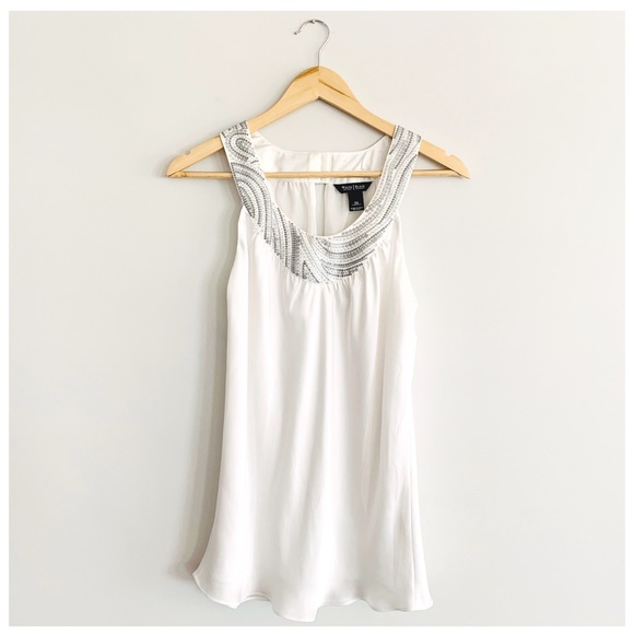 White House Black Market Tops - White House Black Market White Sleeveless Blouse